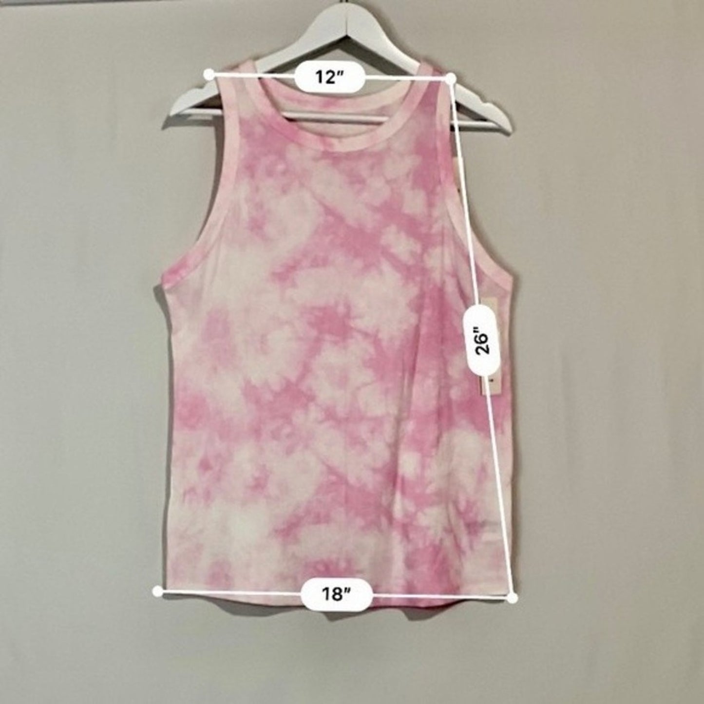 A New Day Women’s Plus Sized Basic Ribbed Tank Top Pink Tie Dye NWT
