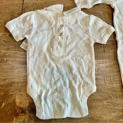 Kate Quinn Gender Bodysuit and Onesie Set Cream Size 3-6 M NWT Organic Cotton