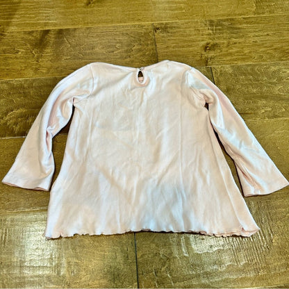 Mud Pie Girls Long Sleeve Big Sister Sequin T-Shirt Pink Size Large EUC Matching