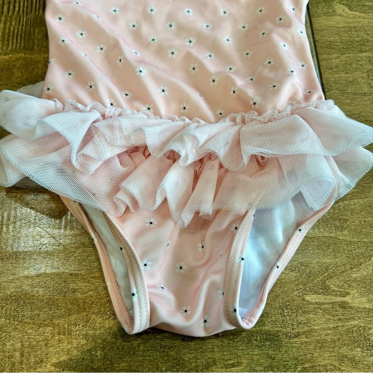 Gymboree Infant Girls First Play Date Tutu One Piece Swimsuit Pink Size 6-12 M