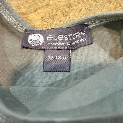 EleStory Girls Long Sleeve Ballerina Dress Grey Size 12-18 M EUC Stars Girly