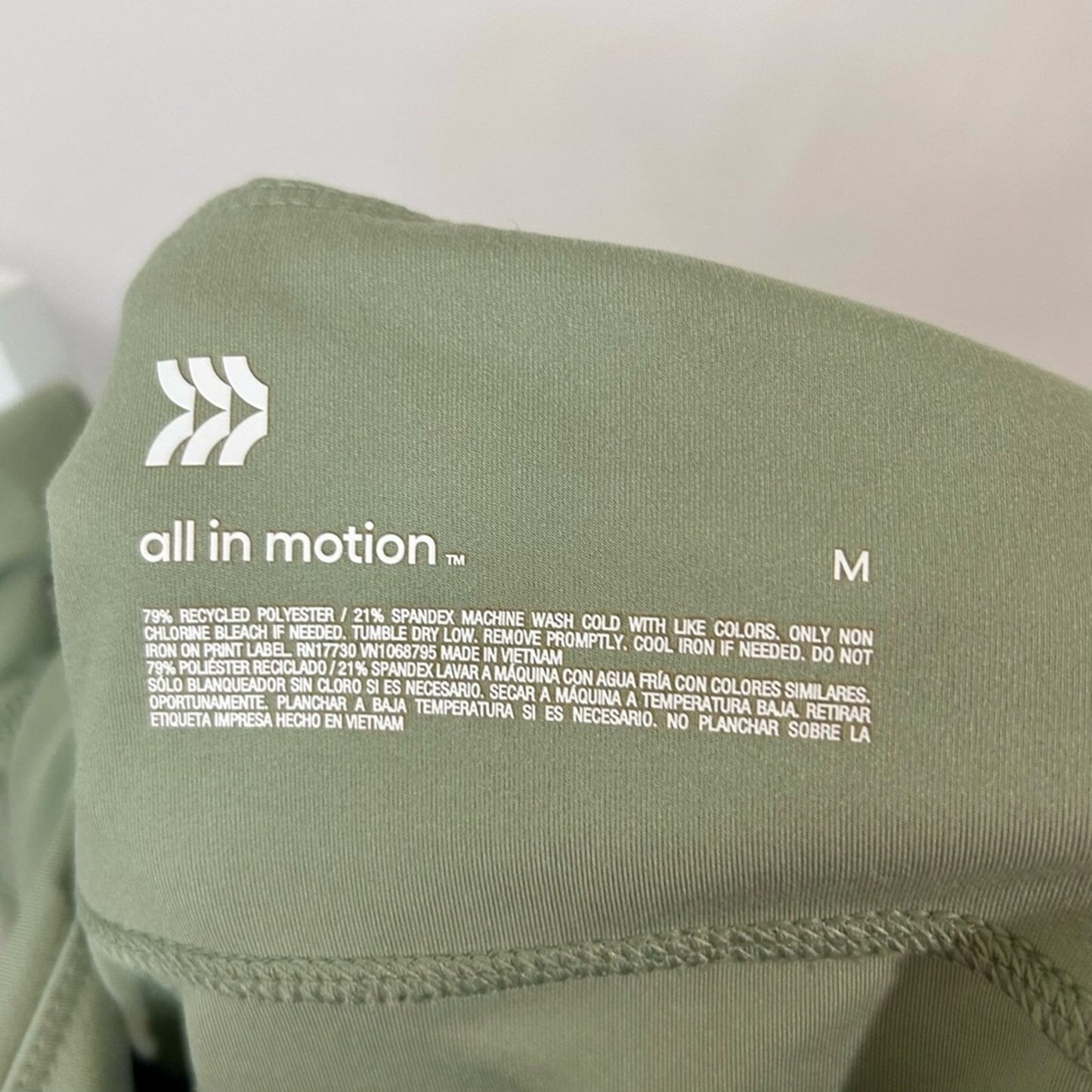 All in Motion Women’s Athletic Leggings Pockets Pale Green Size Medium EUC