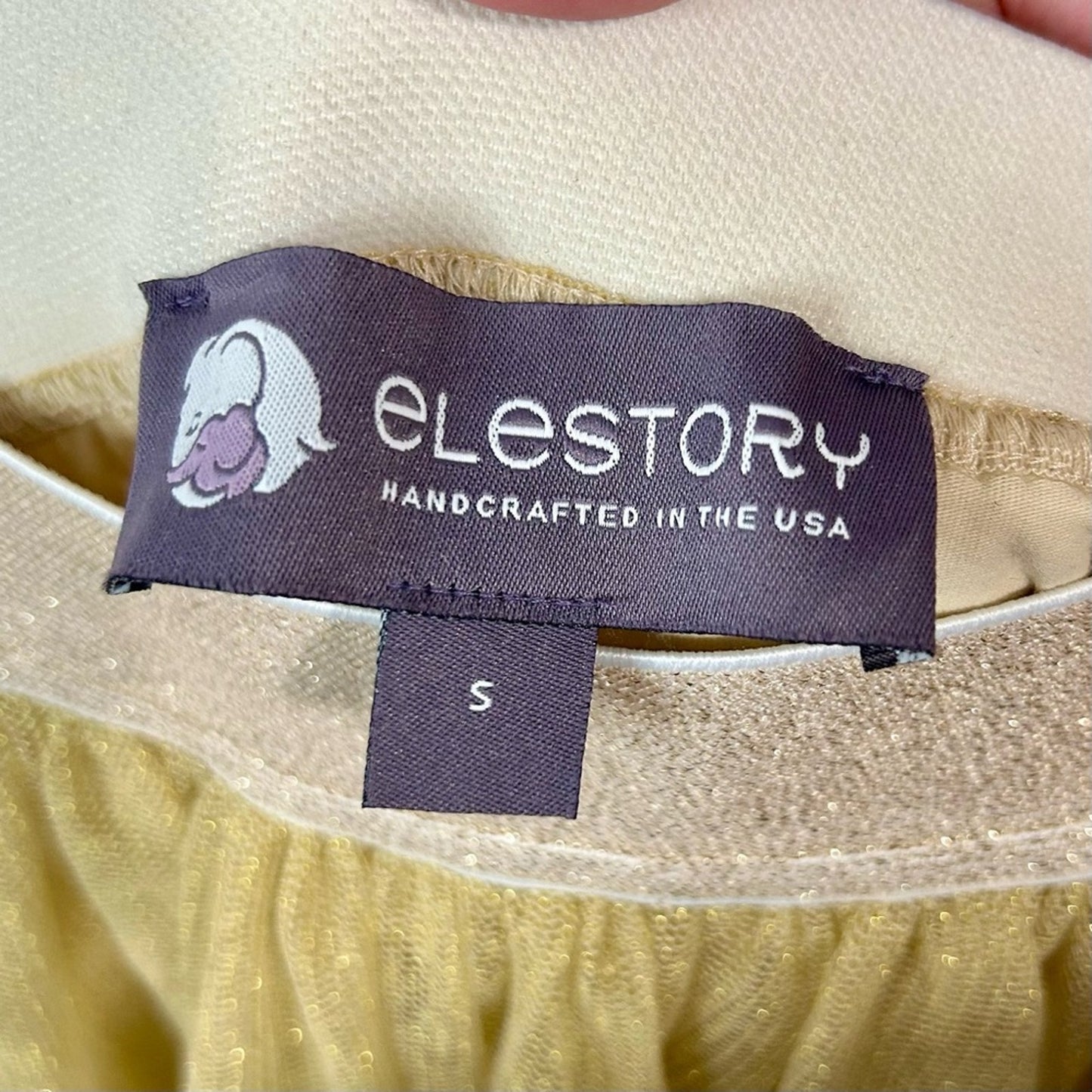 Ele Story Women’s Shimmer Tulle Lined Midi Skirt Gold Size Small EUC Girly Flowy