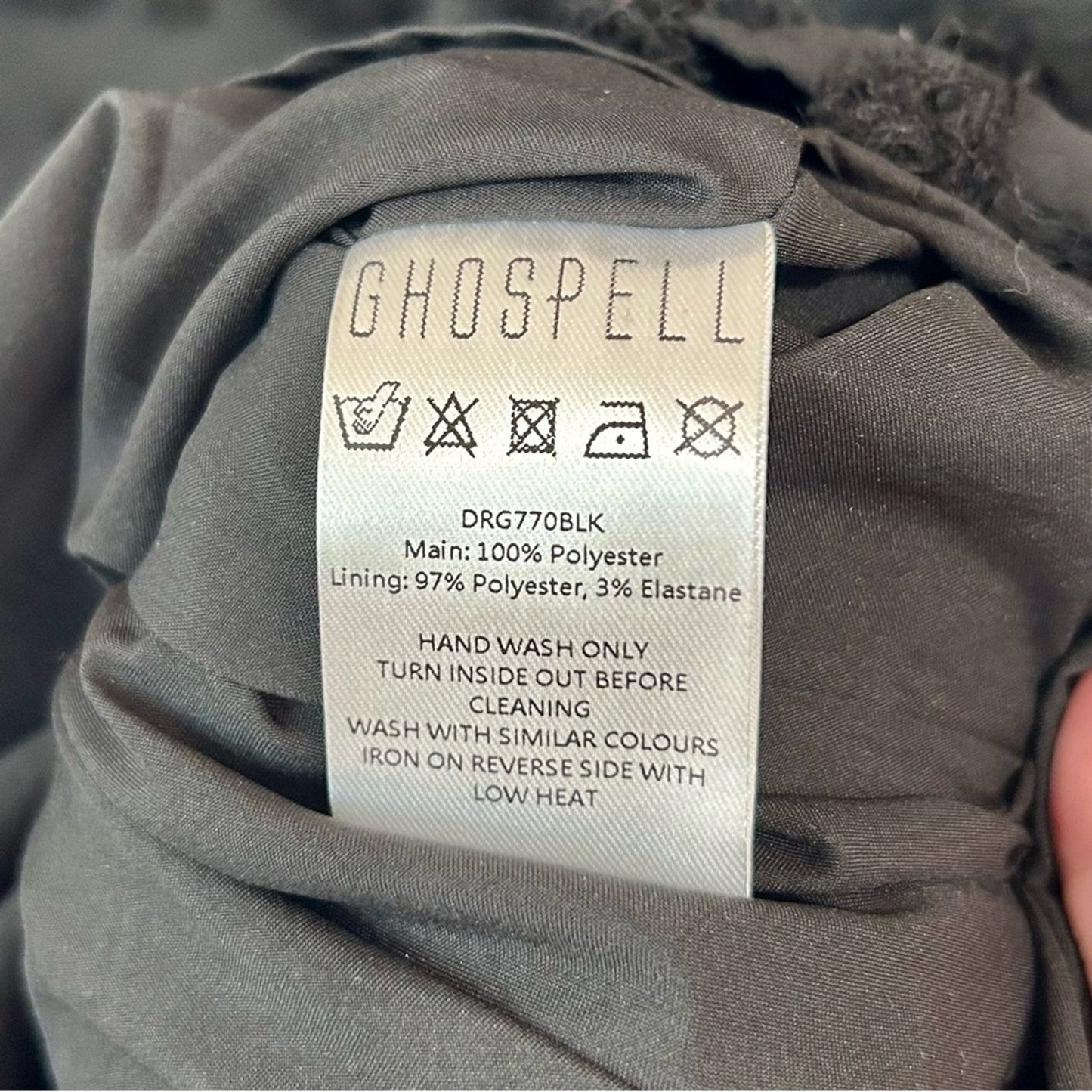 Ghospell Women’s Sansa Maxi Textured Long Sleeve Ruffle Dress Black Size Med NWT