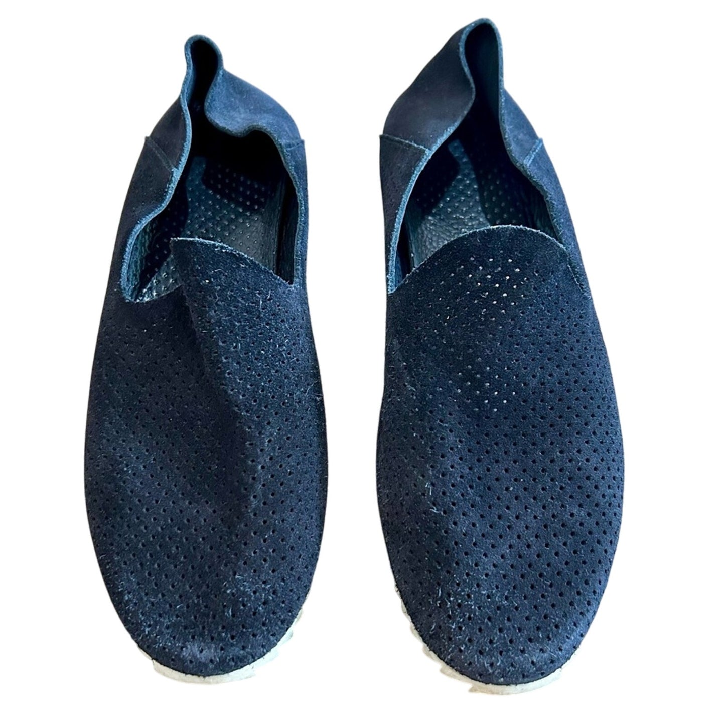 Pedro Garcia Women’s Textured Suede Loafers Black Size 42 Used Spanish Classic