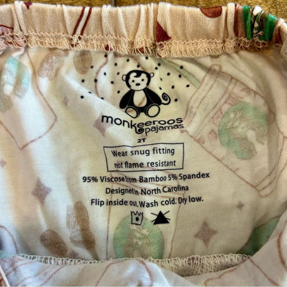 Monkeeroos Pajamas Girls Starbucks Cake Pop Romper Pjs Tan NWT Coffee Limited