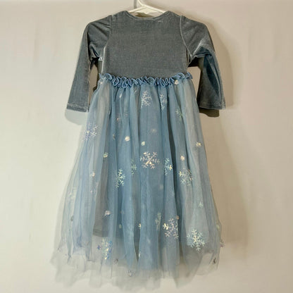 EleStory Toddler Girls Story Ballroom Dress Blue 18-24M NWT Velour Snowflake