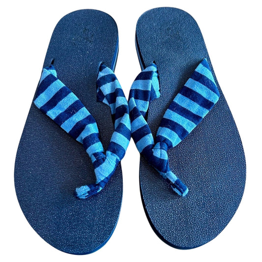 Kuailu Women’s Foam Fabric Flip Flops Blue Size 9 NEW Casual Summer Vacation
