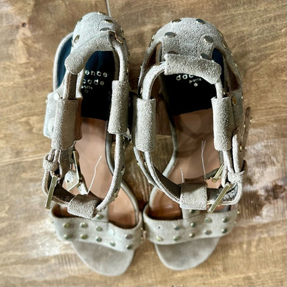 Laurence Dacade Paris Women’s Studded Suede Sandals Tan Size 9.5 EUC Feminine