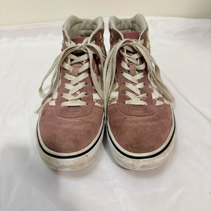 Vans Women’s Sk8-Hi Checkerboard High Top Sneakers Desert Rose True White Size 8 EUC
