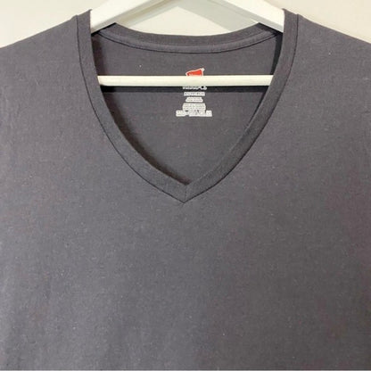 Hanes Nano Women’s 100% Cotton Casual Short Sleeve V Neck Tee Shirt Grey NWOT