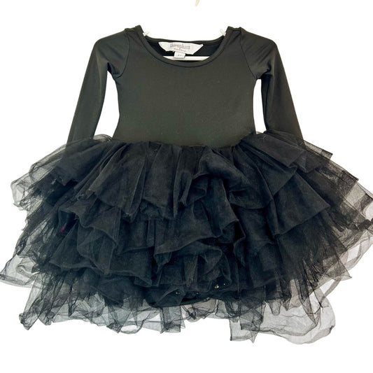 I Love Plum Toddler Girls Long Sleeve BFF Tutu Dress Black Size 2 Y EUC Girly