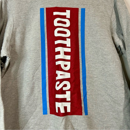 Toothpaste Women’s Sweatshirt Grey Red Blue Size Medium EUC Casual Costume