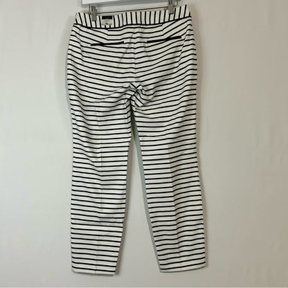 Express Women’s Columnist Ankle Dress Pant Black and White Striped Size 6 NWT