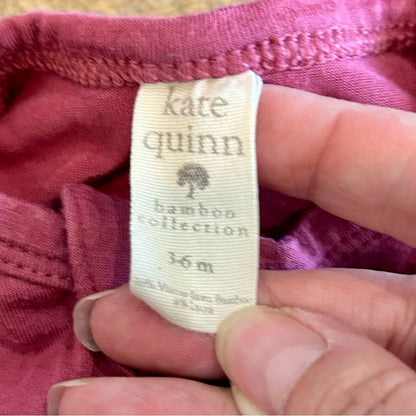 Kate Quinn Infant Girls Long Sleeve Footie Sleeper Raspberry Size 3-6 M EUC Cute