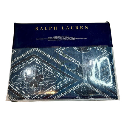 Ralph Lauren Home Francois Cotton Full / Queen Duvet Cover Blue New in Package