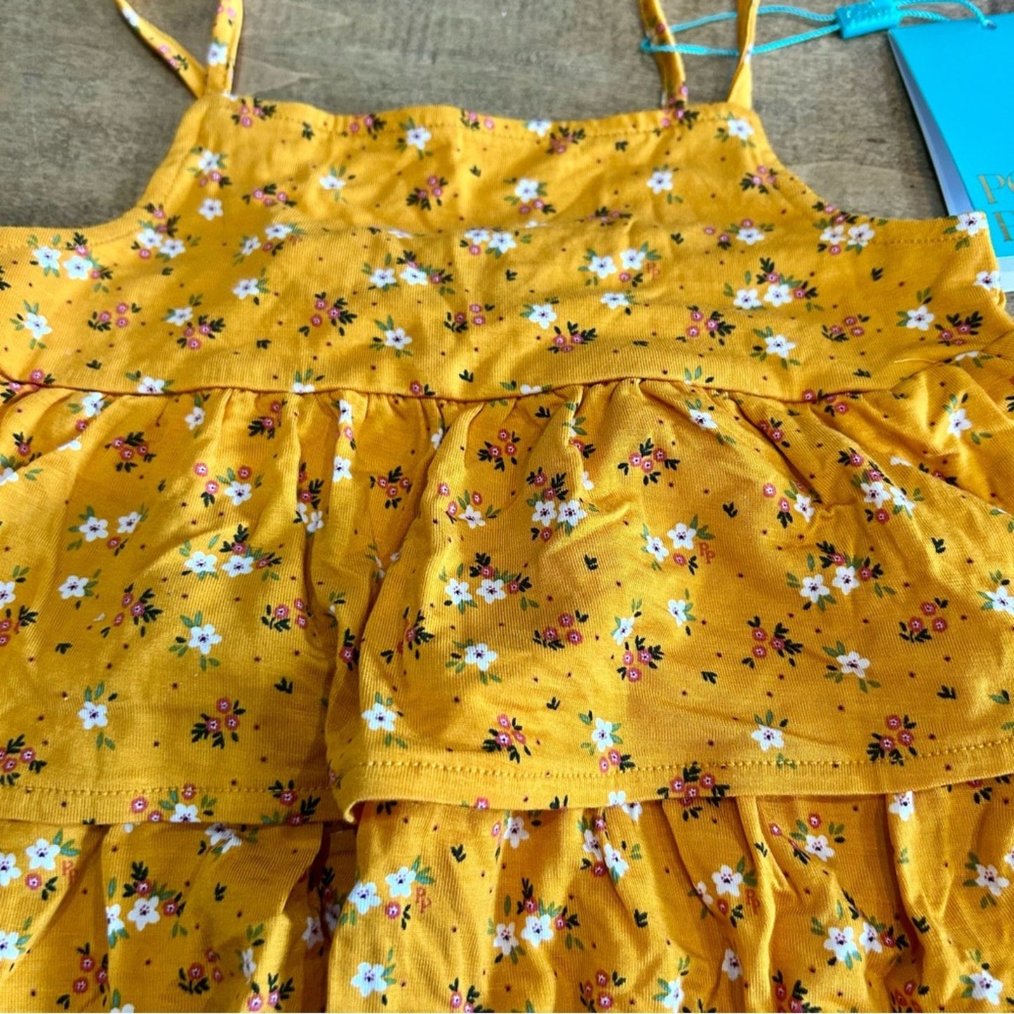 Posh Peanut Toddler Girls Ruffled Bubbled Romper Yellow Floral Print 18-24 M NWT