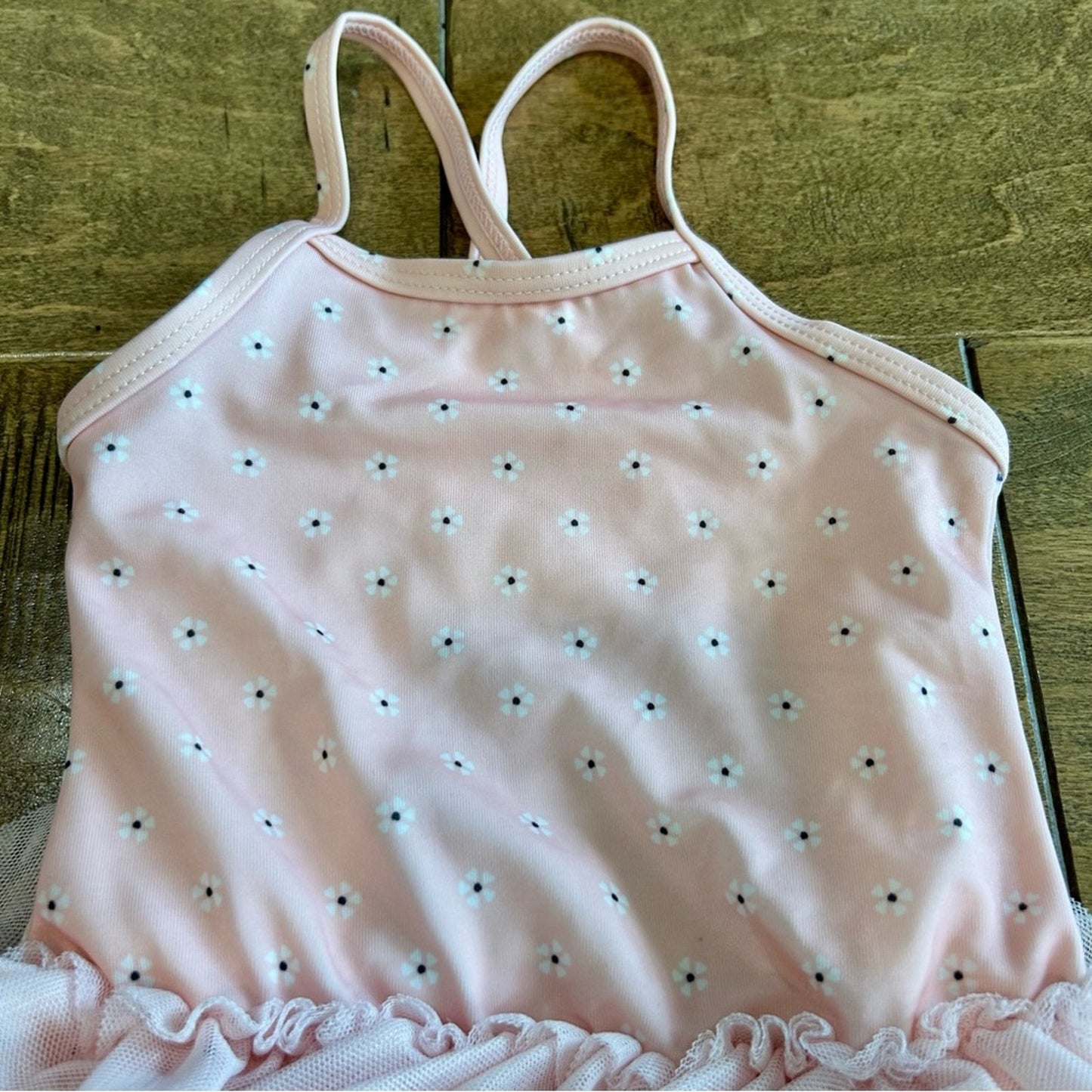 Gymboree Infant Girls First Play Date Tutu One Piece Swimsuit Pink Size 6-12 M