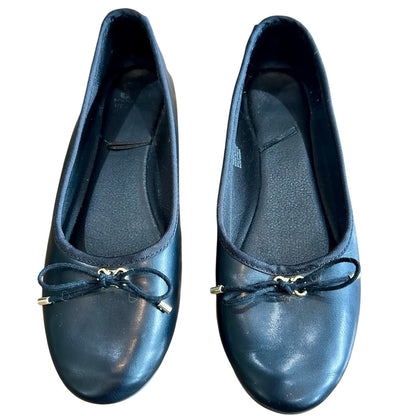 Women’s Ballet Flats with Tie with Gold Detail Black Size 8 EUC Girly Feminine