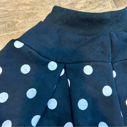 Girls Polka Dot Skirt Black White Size 6 EUC Cute Girly Flowy Summer Fun