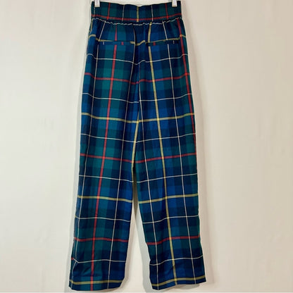 Urban Outfitters Women’s Paige Pleated Cropped Straight Leg Trouser Pant Green