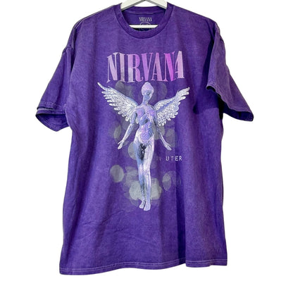 Nirvana Unisex In Utero Crewneck Graphic T-Shirt Purple 3X NWOT Grunge Band 90s