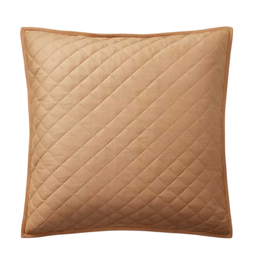 Ralph Lauren Home Cromwell Quilted Modern Equestrian European Sham Camel NEW