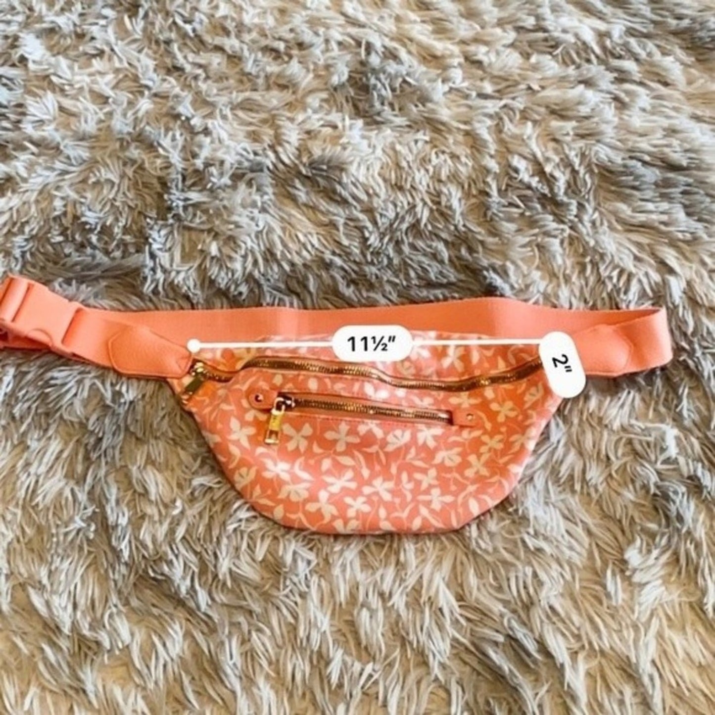 A New Day Women’s Floral Belt Bag Peach NWT Cute Girly Stylish Summer Outdoor