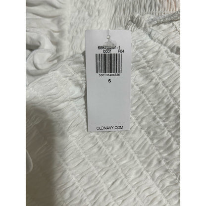 Old Navy Women’s Smocked Flutter Sleeve Top White Size Small NWT Cotton Girly