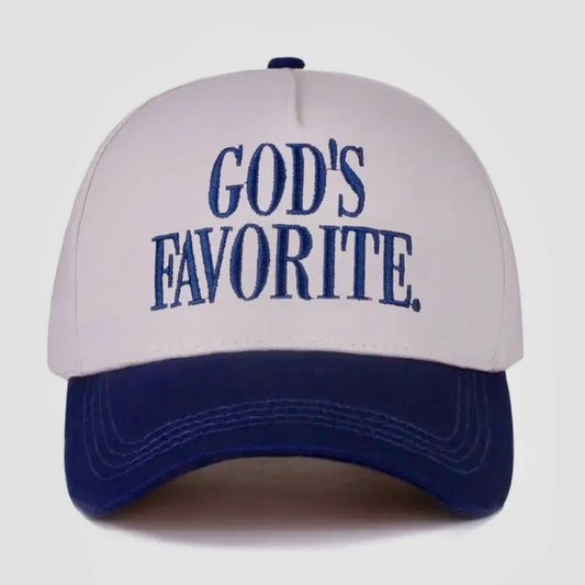 God’s Favorite Women’s Two Tone Canvas Cotton Baseball Hat Cap Tan Navy NEW Cute