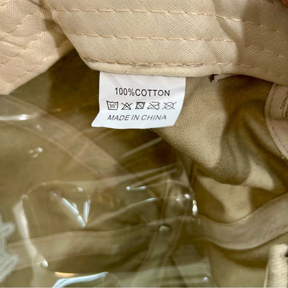 Salty Embroidered Vintage Washed Cotton Baseball Cap Hat Tan White NEW Cute