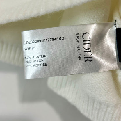 Cider Women’s Cropped Turtleneck Sweater White Size Small NWT Acrylic Nylon Viscose