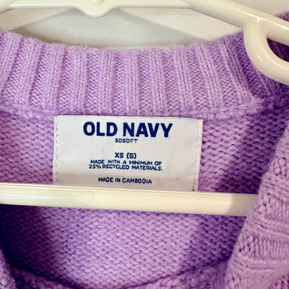Old Navy Girls Bow Knit Pullover Sweater Bundle Pink Purple Size 5 EUC/Flaw