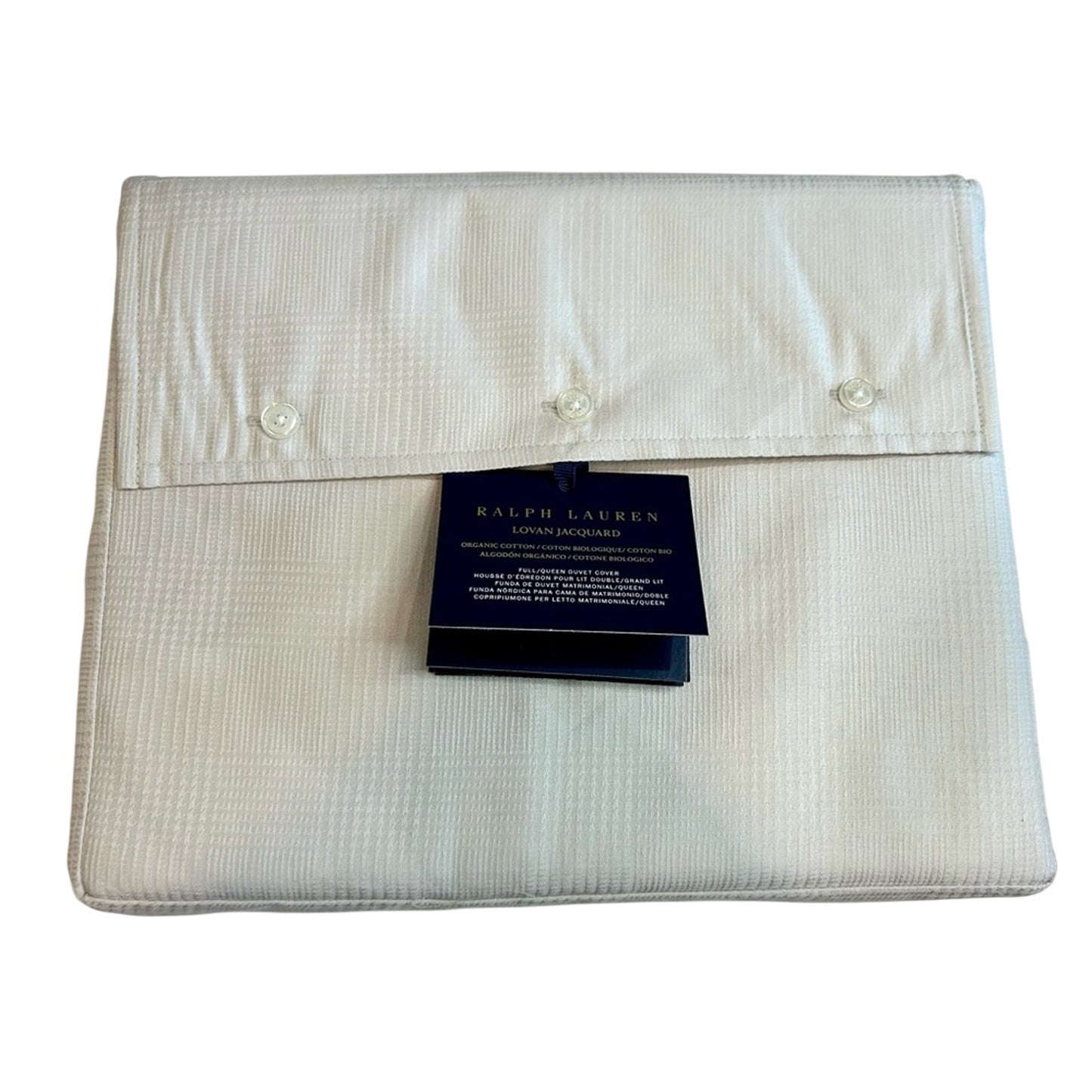 Ralph Lauren Home Organic Cotton Lovan Jacquard Full / Queen Duvet Cover NEW