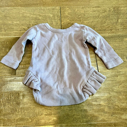 Kate Quinn Infant Girls Long Sleeve Organic Cotton Ruffle Bubble Onesie 3-6 M