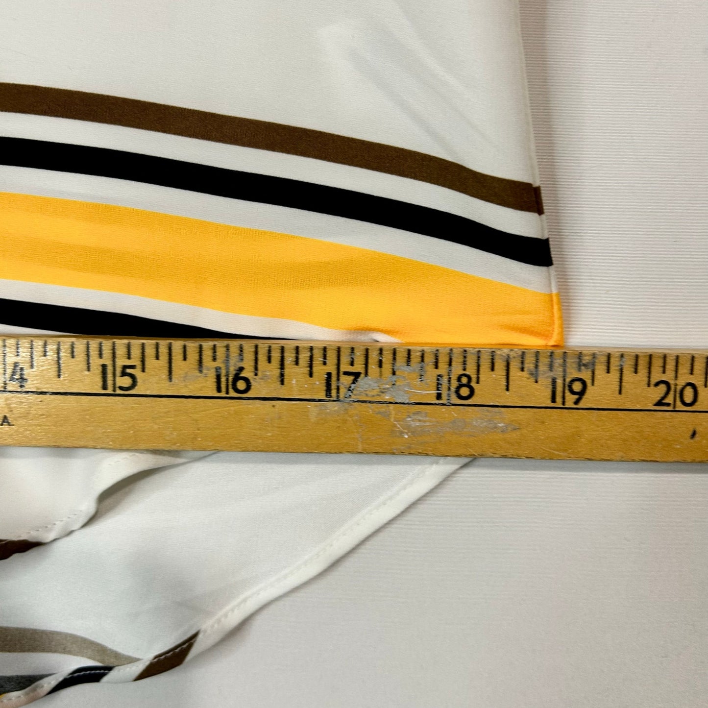 Express Women’s Striped Cap Sleeve Half-Zip Blouse Size XS Yellow/White/Brown/Black EUC