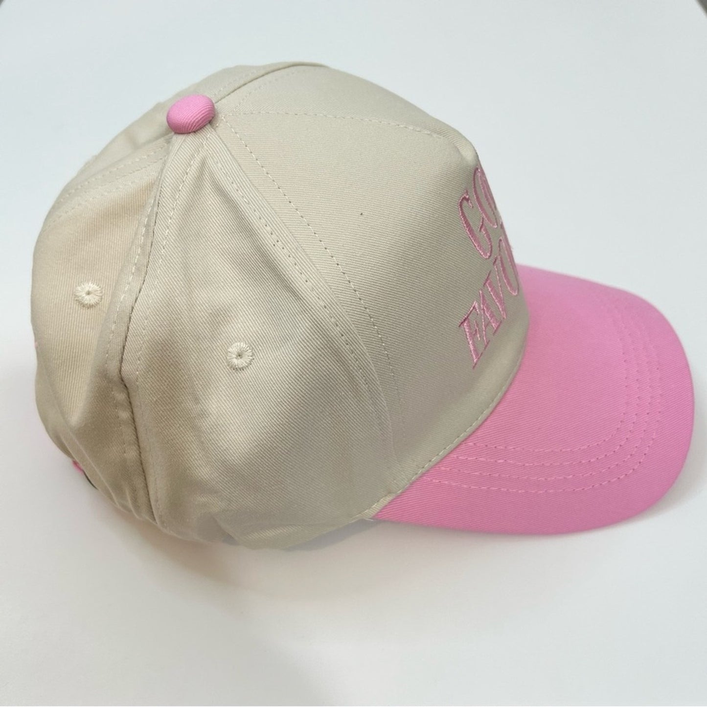 God’s Favorite Women’s Two Tone Canvas Cotton Baseball Hat Cap Tan Pink New Cute