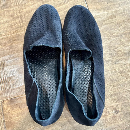 Pedro Garcia Women’s Textured Suede Loafers Black Size 42 Used Spanish Classic