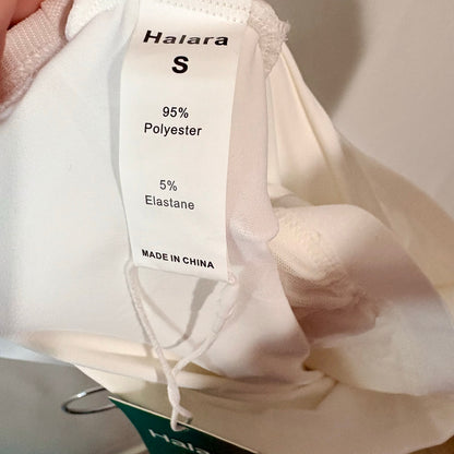 Halara Women’s Ruched Bandeau Tube Top White Size Small NWT Summer Feminine Girly