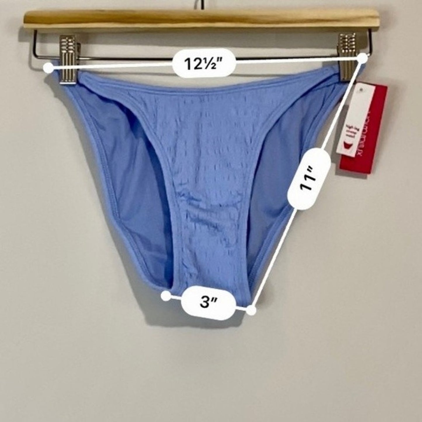 Xhilaration Women's Blue High Leg Scoop Waist Bikini Bottom Size Small NWT