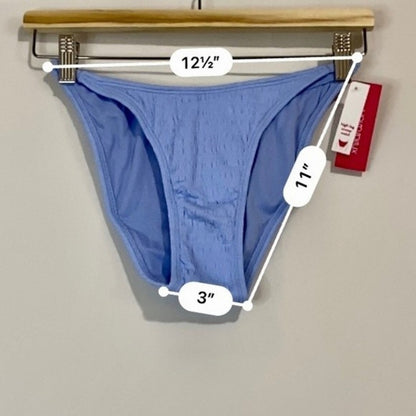 Xhilaration Women's Blue High Leg Scoop Waist Bikini Bottom Size Small NWT
