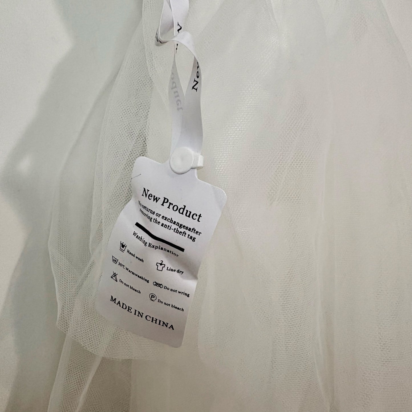 Miss Veil Women’s Layered Tulle Double V Neck Mini Dress White Size XL NWT