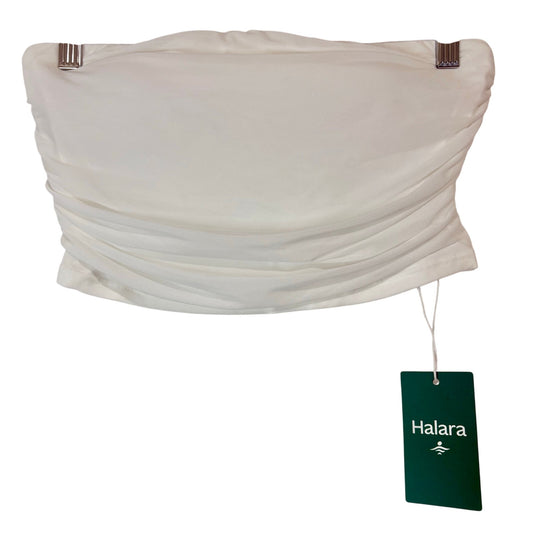 Halara Women’s Ruched Bandeau Tube Top White Size Small NWT Summer Feminine Girly