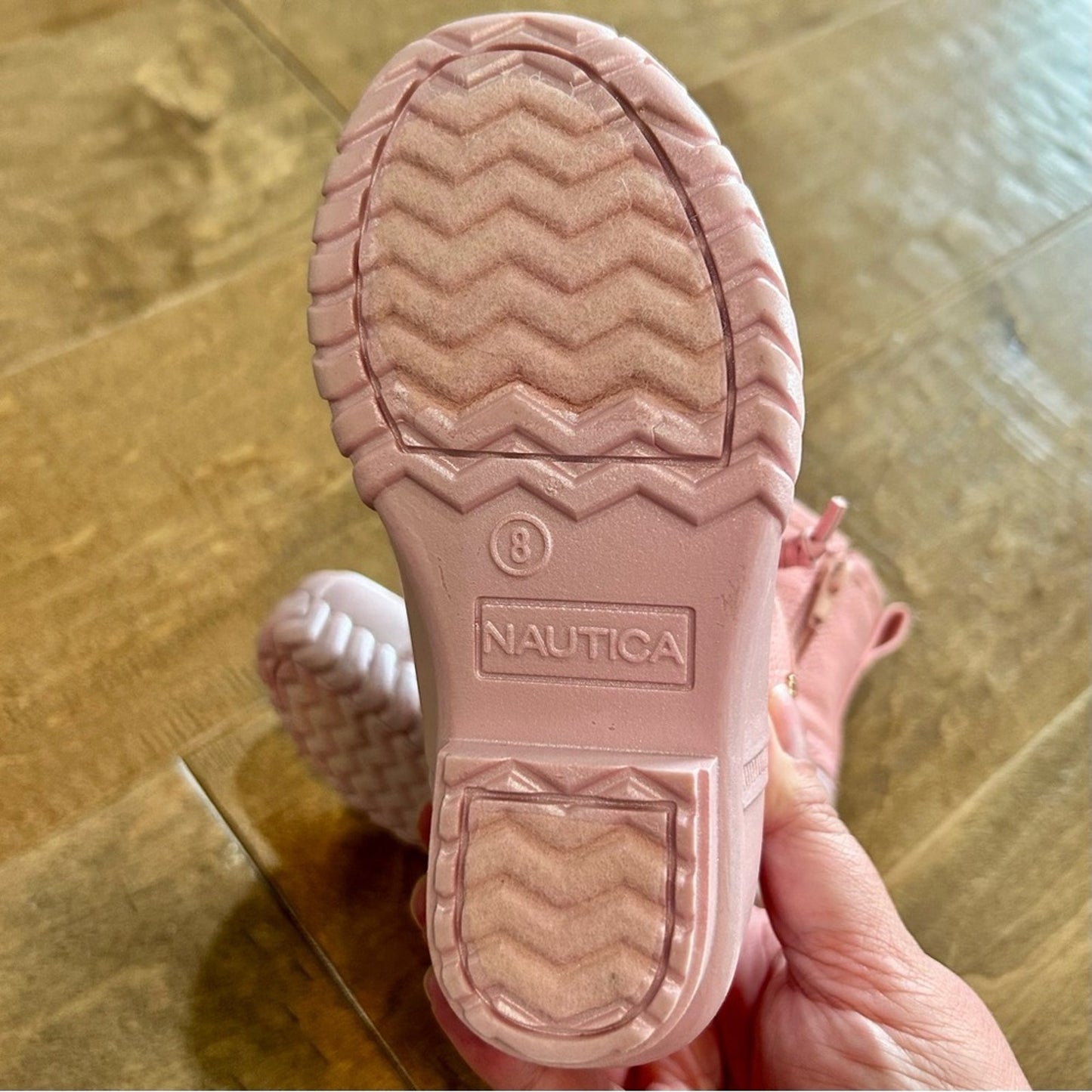 Nautica Girls Truett Toddler Duck Boots Pink Shimmer Size 8 NEW Cute Girly Fall