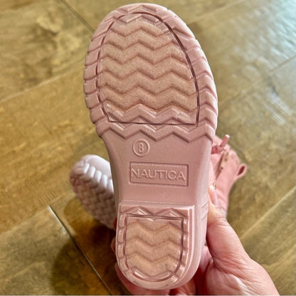 Nautica Girls Truett Toddler Duck Boots Pink Shimmer Size 8 NEW Cute Girly Fall