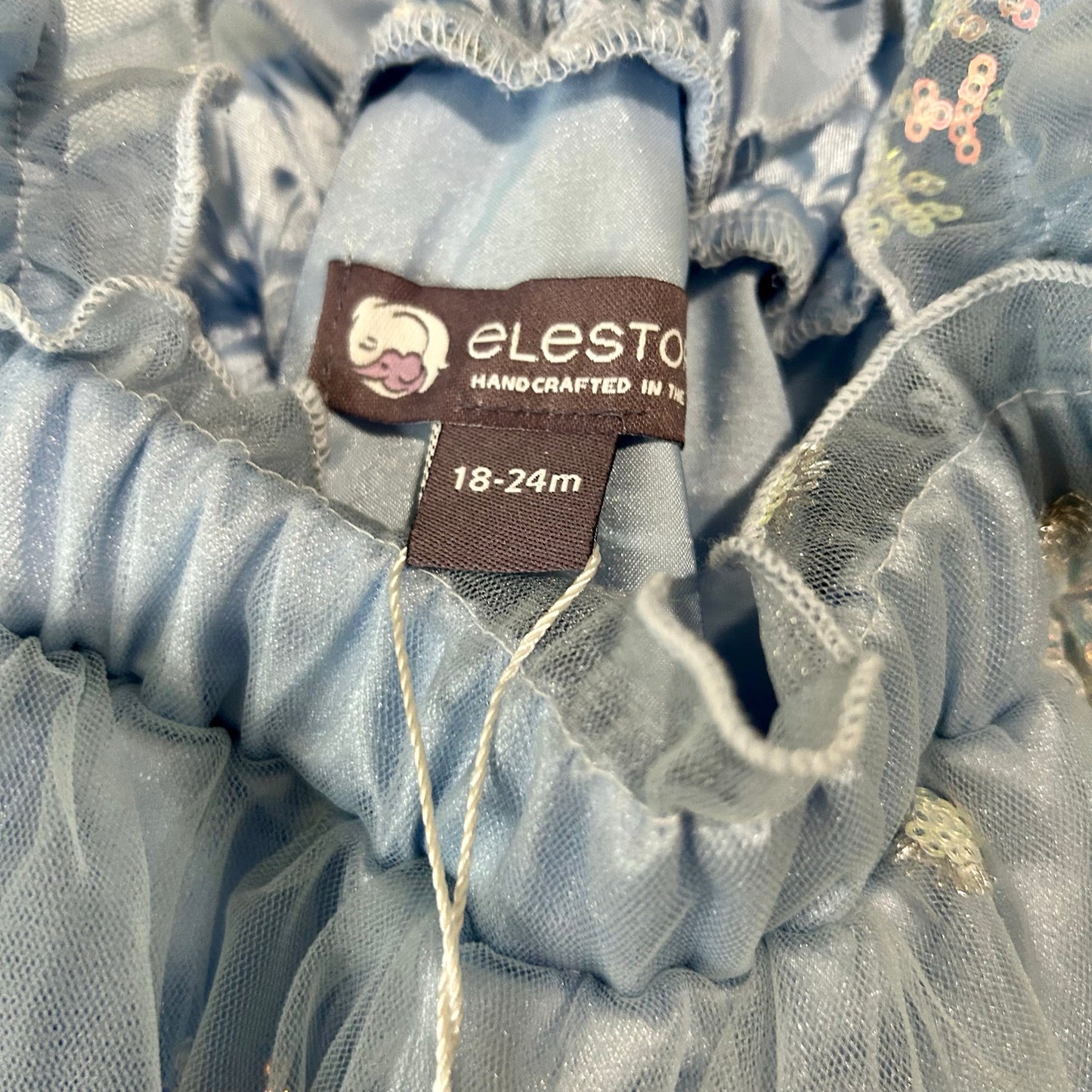 EleStory Toddler Girls Winter Snowflake Tie Tulle Dress Blue Size 18-24 M NWT