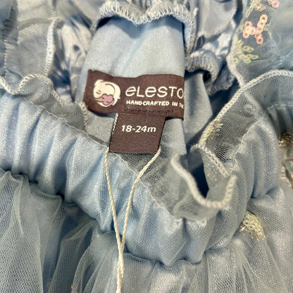EleStory Toddler Girls Winter Snowflake Tie Tulle Dress Blue Size 18-24 M NWT