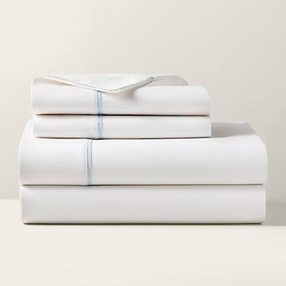 Ralph Lauren Home Organic Cotton Percale Palmer King Flat Sheet Sky Blue NEW