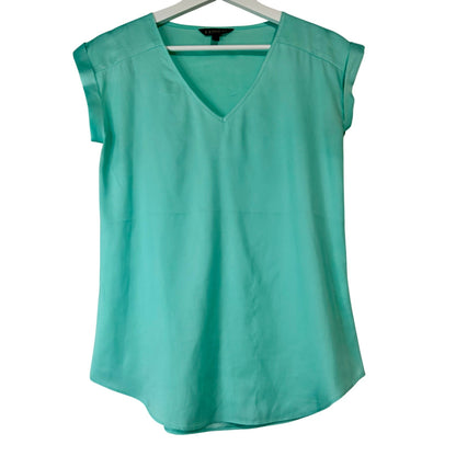 Express Women’s Cap Sleeve Blouse Teal Size XS EUC FLAW Professional Girly Cute