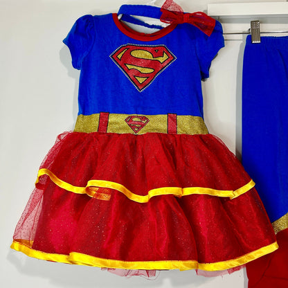 DC Comics Justice League Girls Supergirl Costume 4-Piece Outfit Set Size 3T FLAW